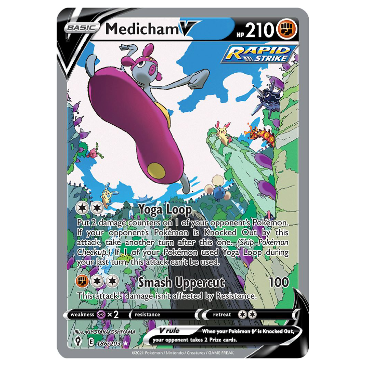 Medicham V Evolving Skies 186/203 Holo Ultra Rare Alternate Art