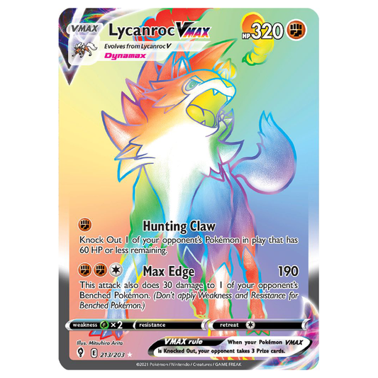 Lycanroc VMAX - Evolving Skies - 213/203 - Holo Rainbow Secret Rare
