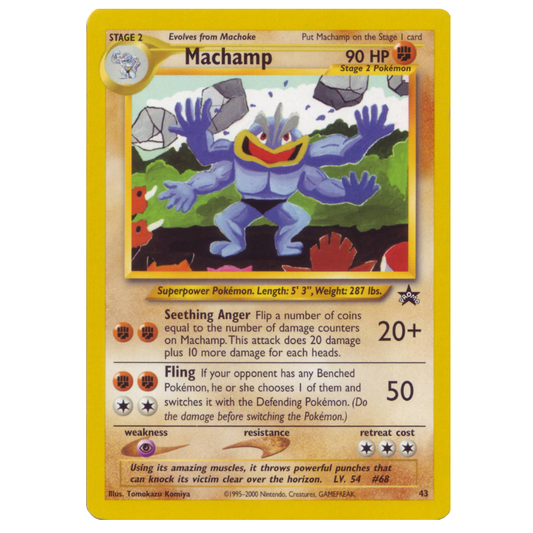 #43 Machamp - Pokémon League (February 2002) - WotC Black Star Promo