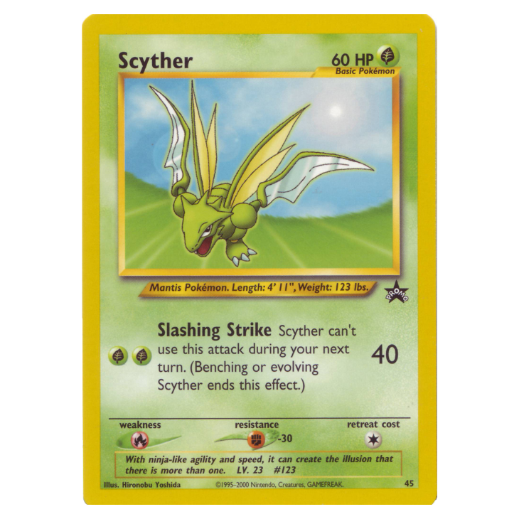 #45 Scyther - Pokémon League (April 2002) - WotC Black Star Promo (LP+)