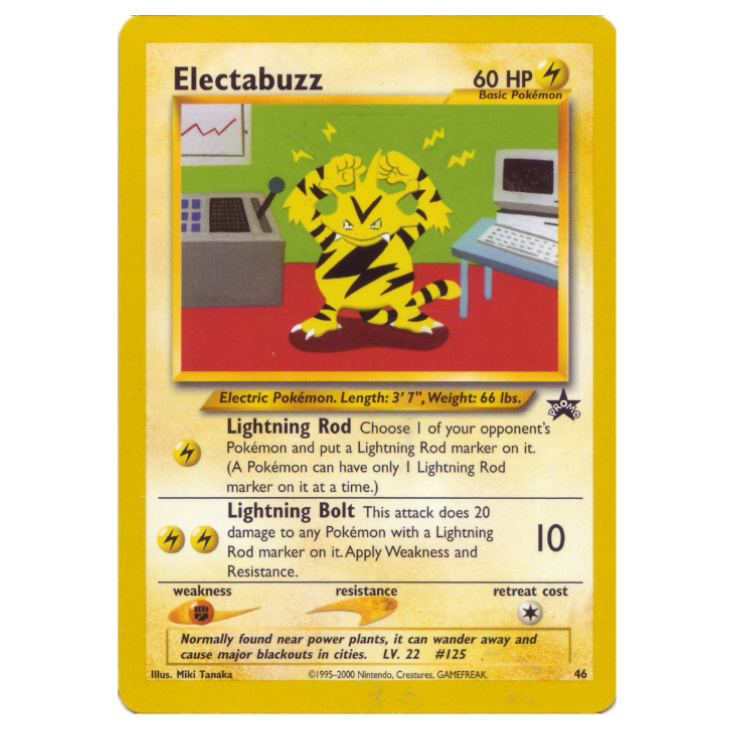 #46 Electabuzz - Pokémon League (May 2002) - WotC Black Star Promo (LP+)