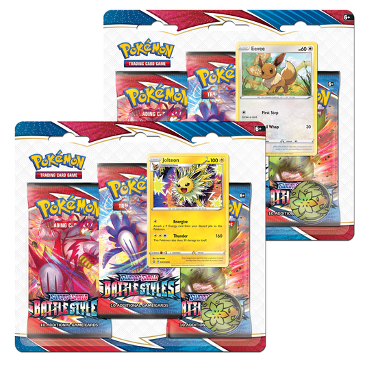 Battle Styles 3x Booster Pack Blister with either Eevee/Jolteon Promo