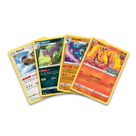 Brilliant Stars *SEALED* Holo Promo and mini-deck featuring Bibarel, Liepard, Lucario OR Moltres