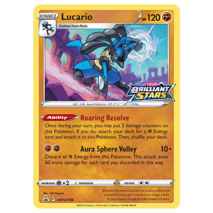 Brilliant Stars *SEALED* Holo Promo and mini-deck featuring Bibarel, Liepard, Lucario OR Moltres