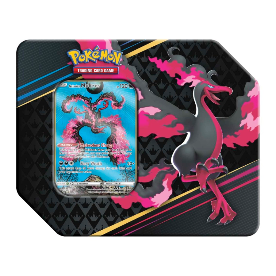 Crown Zenith Tins featuring Galarian Articuno, Galarian Zapdos or Galarian Moltres