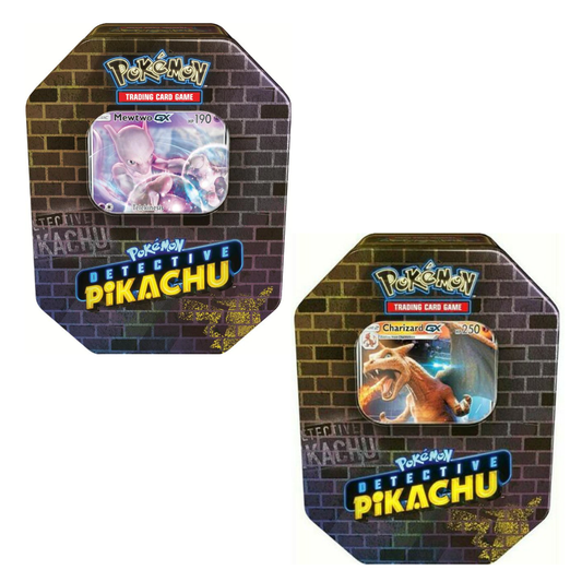 Detective Pikachu Tin - Mewtwo-GX or Charizard-GX