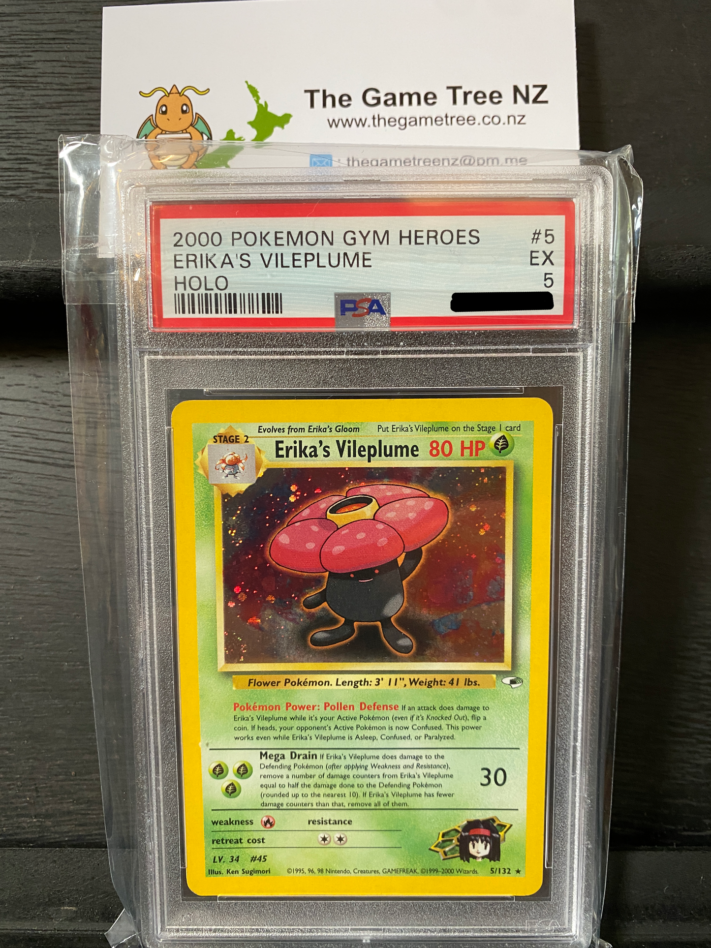 PSA 5 EX Erika's Vileplume - Gym Heroes Holo 5/132