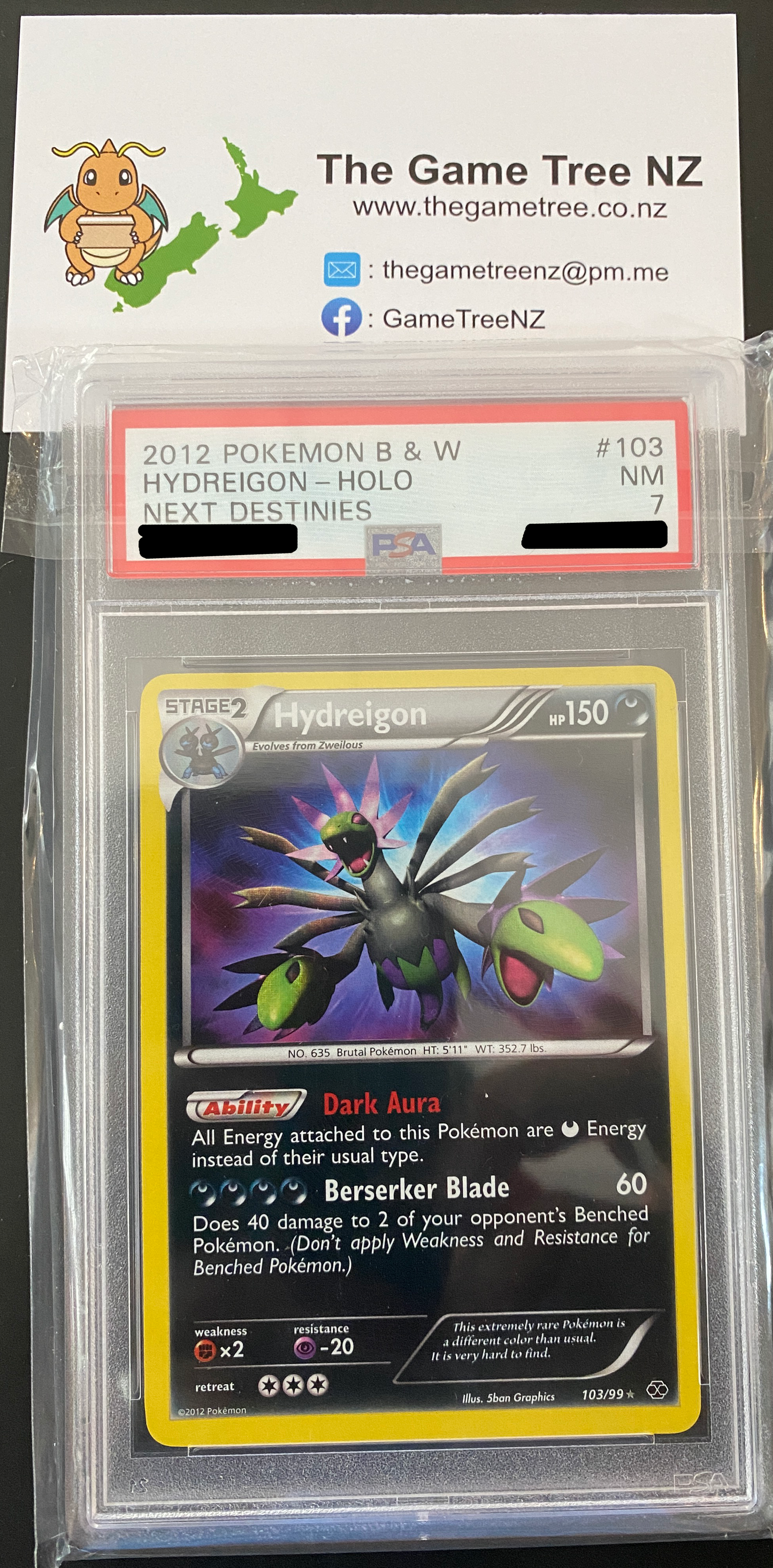 PSA 7 NM Hydreigon - Next Destinies Secret Holo 103/99