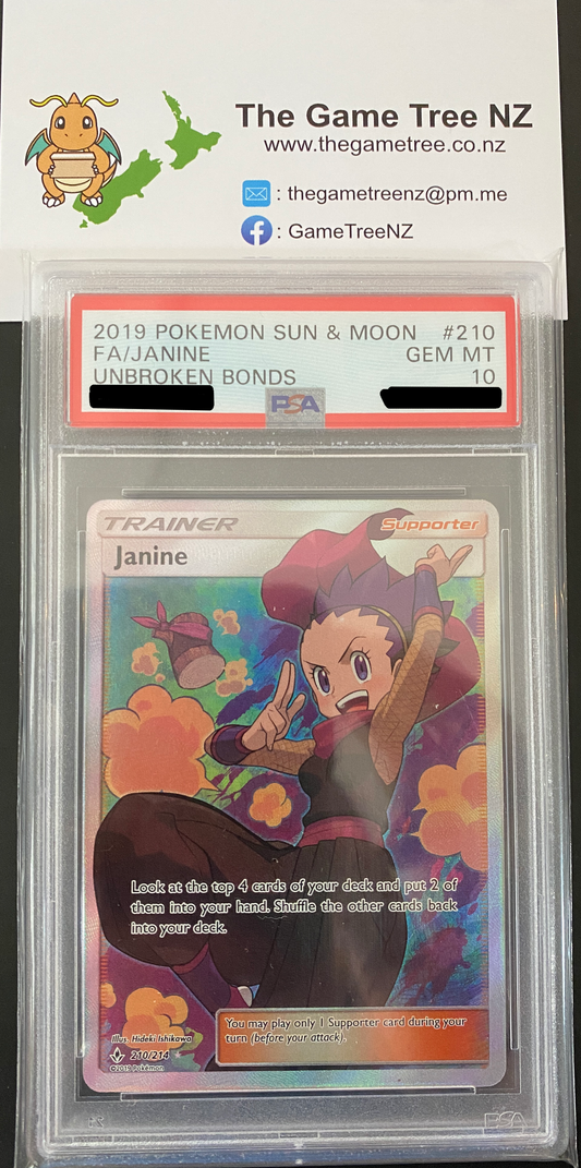 PSA 10 GEM MT Janine - Unbroken Bonds Full Art 210/214