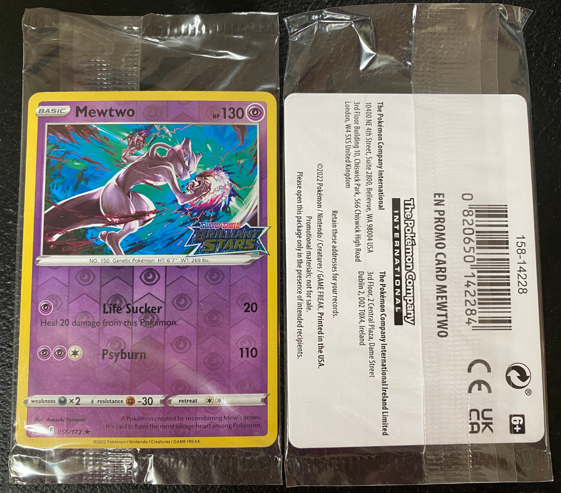 *SEALED* Mewtwo Stamped Brilliant Stars Reverse Holo Promo 056/172