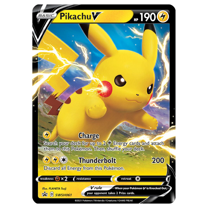 SWSH061 Pikachu V - Holo Promo (Meowth Club)