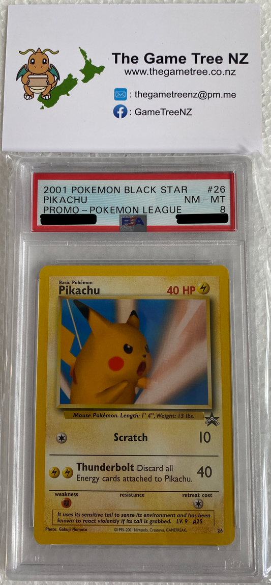 PSA 8 NM-MT Pikachu - WotC Black Star Promo Non-Holo 26