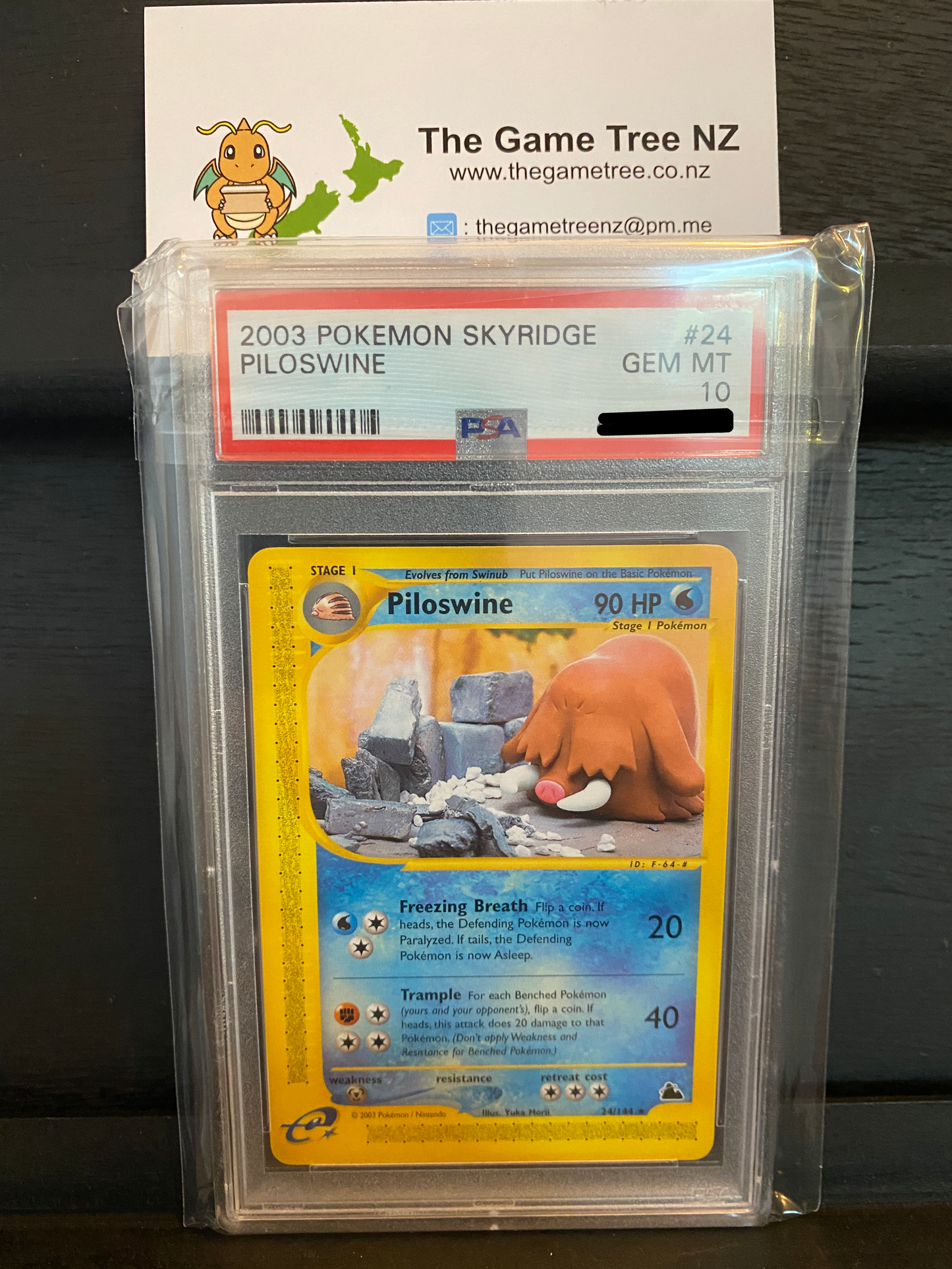 PSA 10 GEM MT Piloswine - Skyridge Rare 24/144