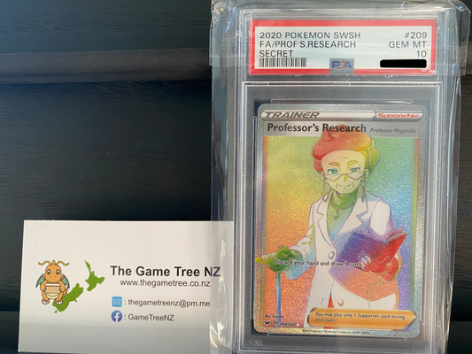 PSA 10 GEM MT Professor's Research - Sword & Shield Secret Rainbow 209/202