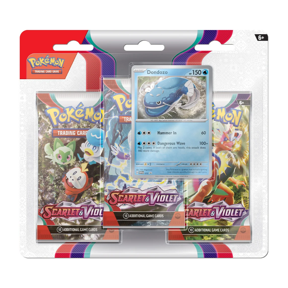 Scarlet & Violet 3x Booster Pack Blister with either Arcanine/Dondozo Promo