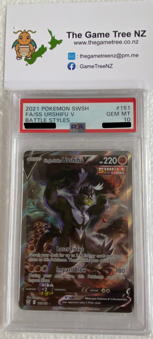 PSA 10 GEM MT Single Strike Urshifu - Battle Styles Alternate Art 151/163