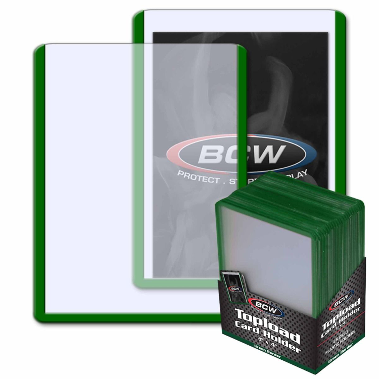 Topload Card Holder - Green Border - 3" x 4" by BCW