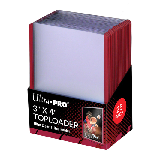 Ultra Pro - Red Border Toploaders 3" x 4" Standard Size 25ct