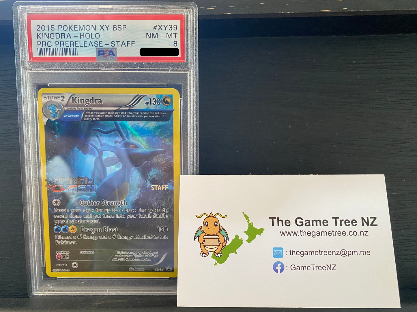 PSA 8 NM-MT Kingdra XY39 *STAFF STAMPED* - Holo Promo