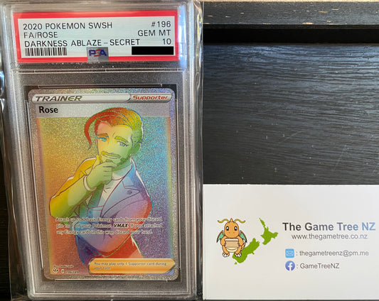 PSA 10 GEM MT Rose Rainbow - Darkness Ablaze 196/189