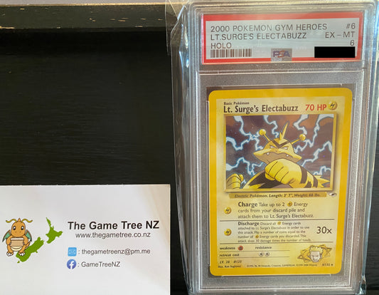 PSA 6 EX-NM Lt. Surge's Electabuzz - Gym Heroes 6/132